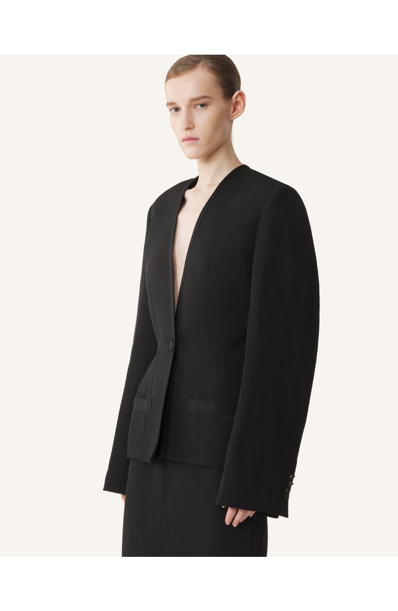 Lanvin Silk And Viscose Open-Back Jacket, Alternate, color, Black