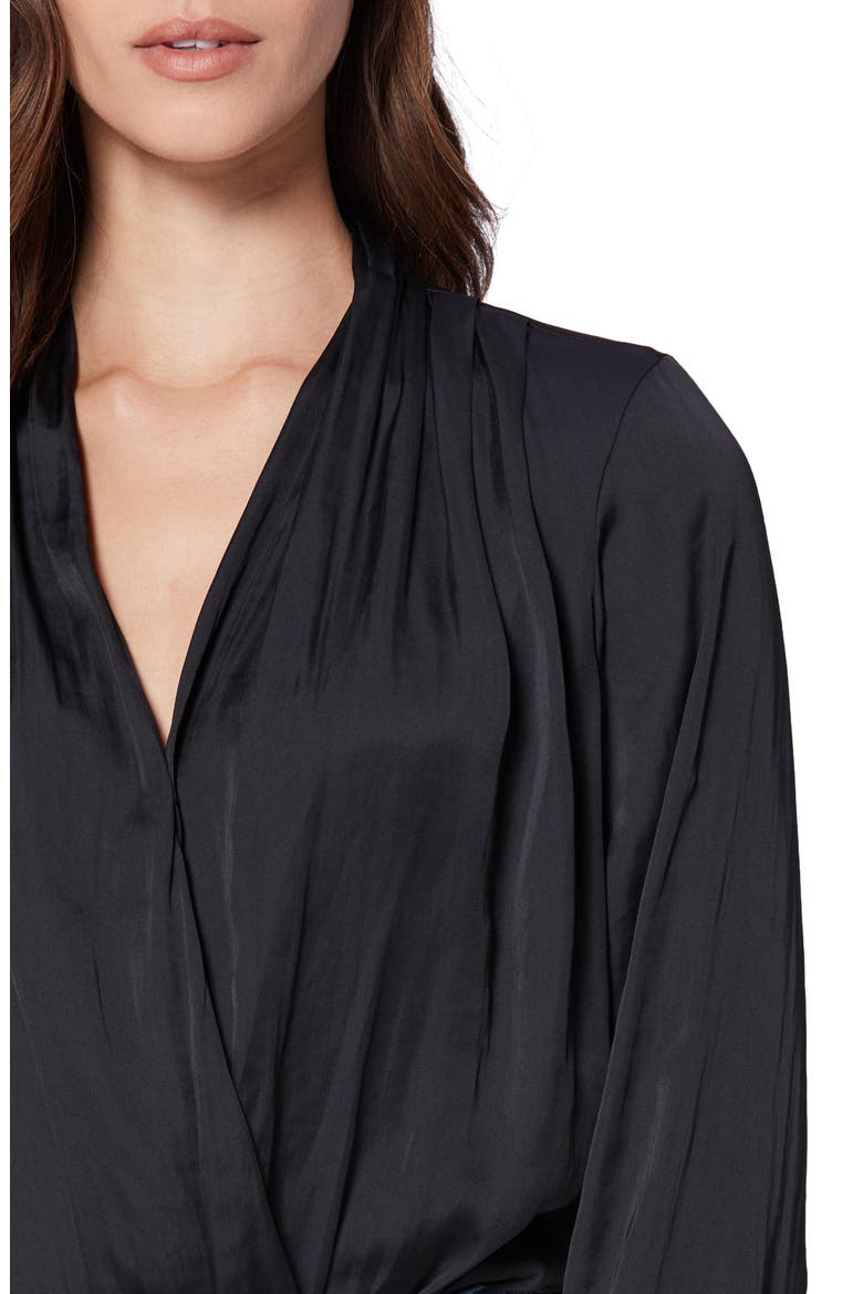 Sevilla Surplice Bodysuit, Alternate, color, BLACK