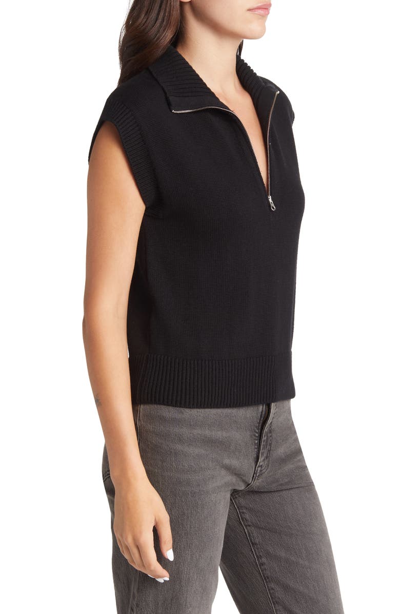 Rails Bodhi Short Sleeve Cotton & Cashmere Half Zip Sweater, Alternate, color, 