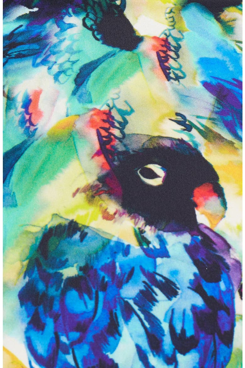 Tropical Parrot Print One Piece Swimsuit, Alternate, color, MID BLUE