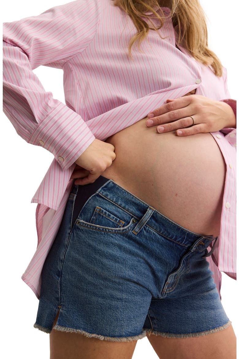 The Cut Off Maternity Short, Alternate, color, True Indigo