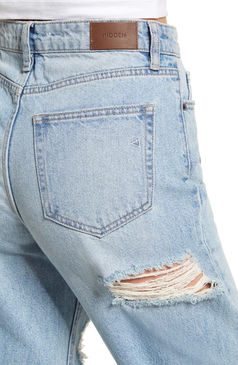 HIDDEN JEANS Distressed Tapered Mom Jeans, Alternate, color,