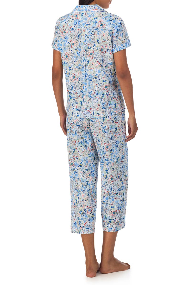 Lauren Ralph Lauren Knit Crop Cotton Blend Pajamas, Alternate, color,