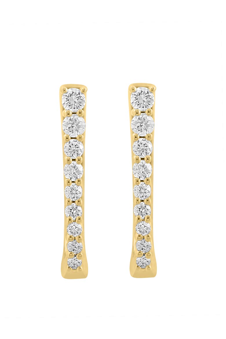Diamond Bar Hoop Earrings in 14K Yellow Gold, Main, color, 14K Yellow Gold