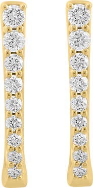 EFFY Diamond Bar Hoop Earrings in 14K Yellow Gold