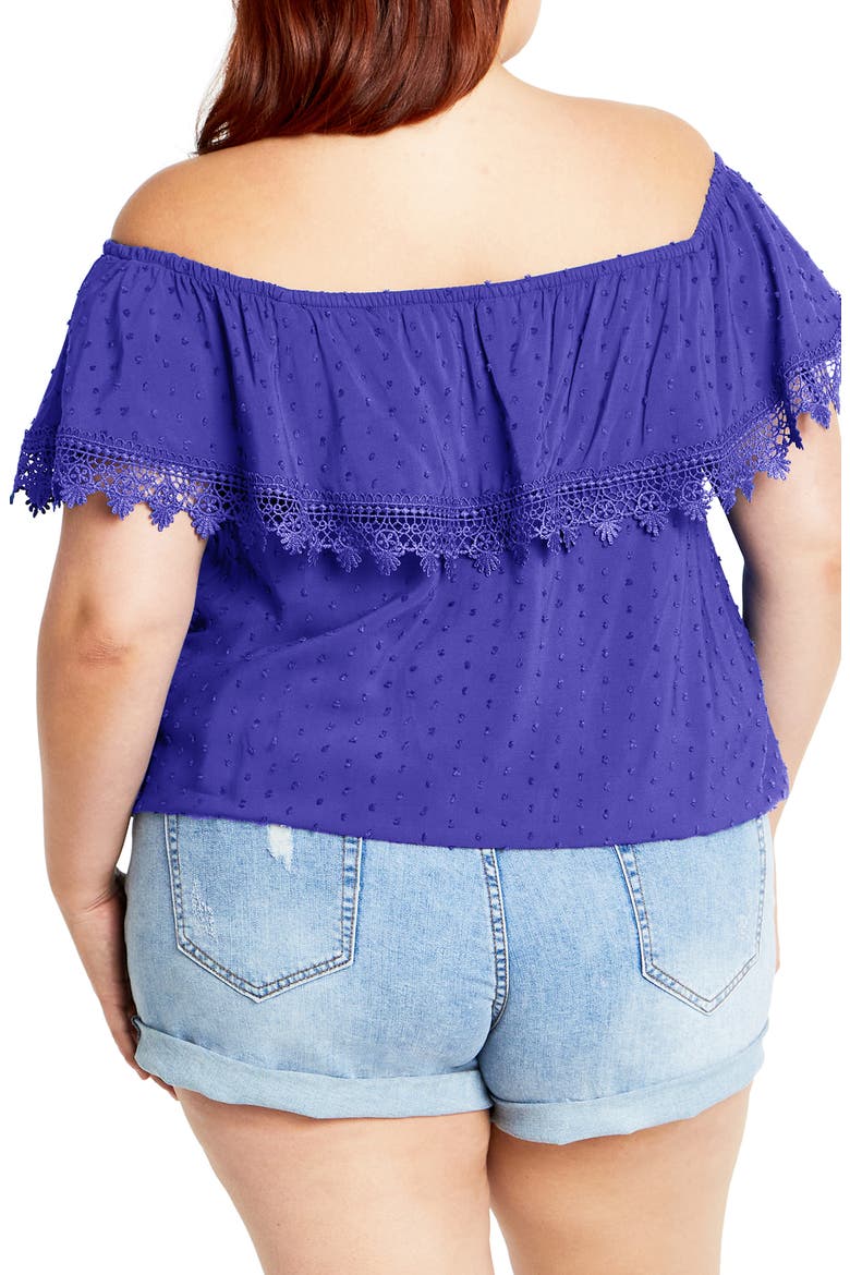 Sara Off the Shoulder Short Sleeve Top, Alternate, color, COBALT