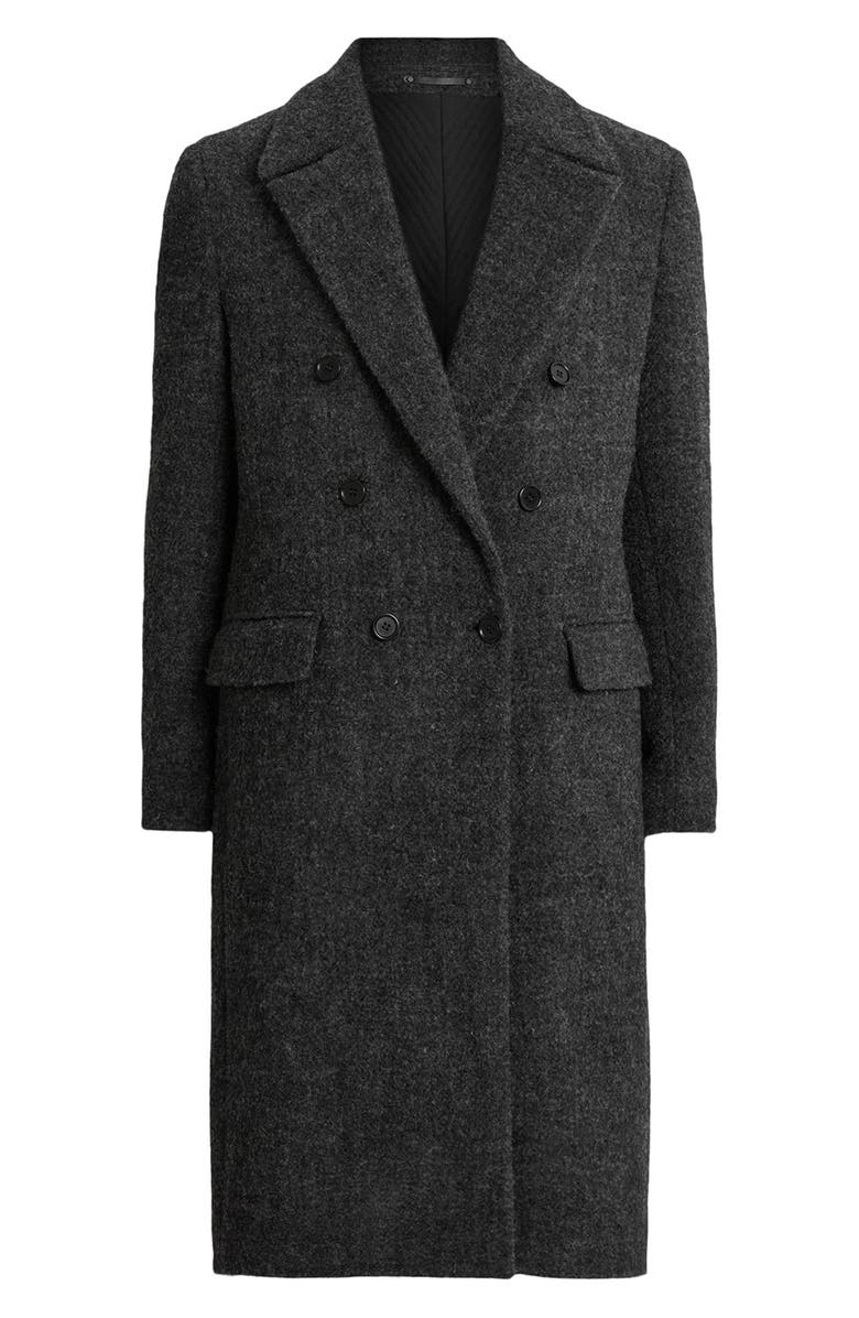 AllSaints Adler Double Breasted Wool Blend Coat, Alternate, color, 