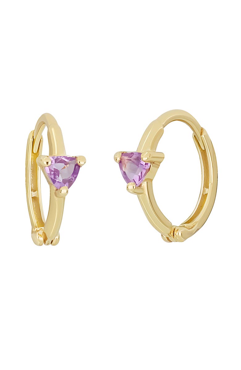 Bony Levy 14K Yellow Gold Amethyst Huggie Hoop Earrings, Main, color, 14K Yellow Gold