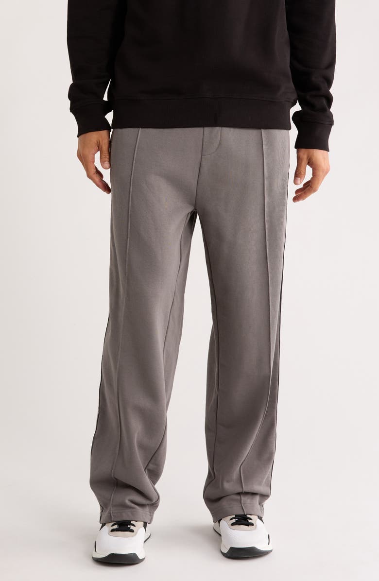 HUGO Dishote Logo Tape Cotton Pants, Main, color, Open Gray