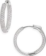Nordstrom Cubic Zirconia Pavé Hoop Earrings