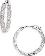 Nordstrom Cubic Zirconia Pavé Hoop Earrings