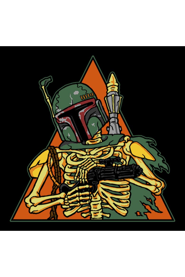 Mens Star Wars Gray Boba Fett Skeleton Sweatshirt, Alternate, color, Black
