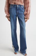 Dolce&Gabbana Lace Panel High Waist Straight Leg Jeans