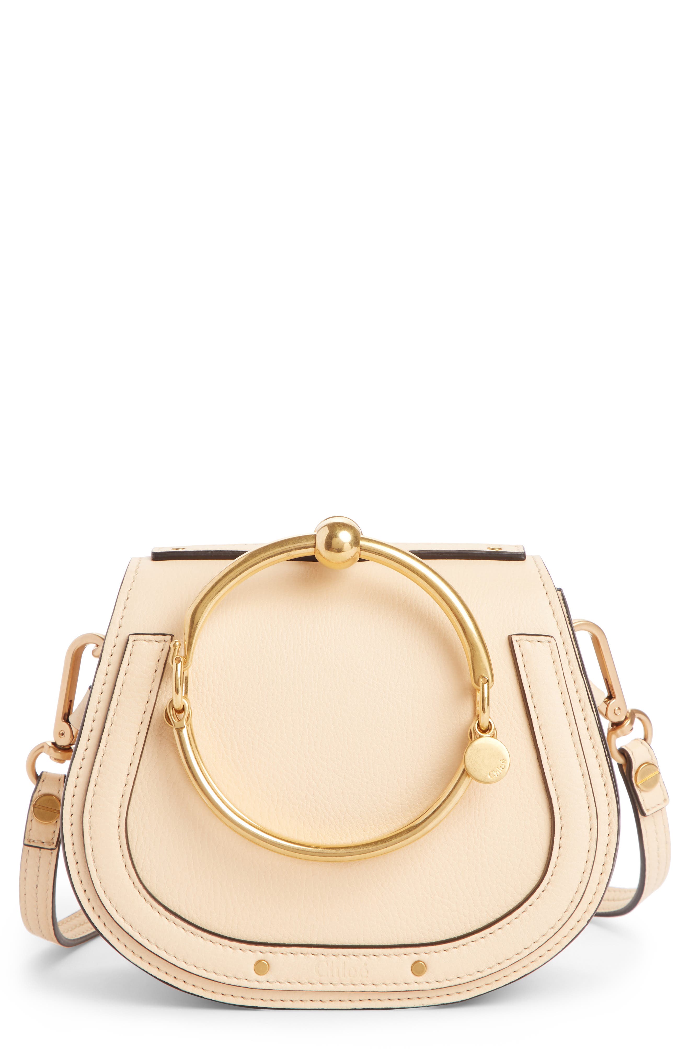 Small Nile Bracelet Leather Crossbody Bag, Main, color, BLONDIE BEIGE