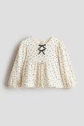 H&M Bow-detail Crinkled Blouse