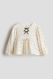 H&M Bow-detail Crinkled Blouse