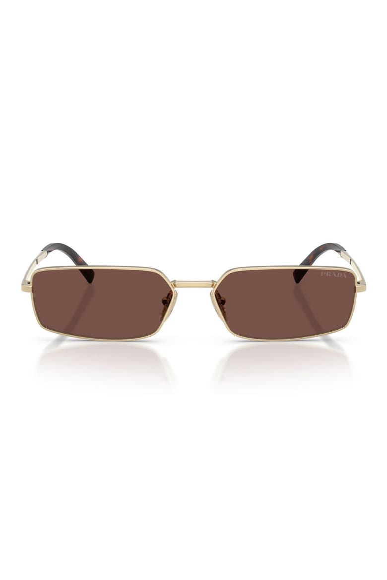 59mm Rectangular Sunglasses, Main, color, PALE GOLD / BLACK CHOCOLATE