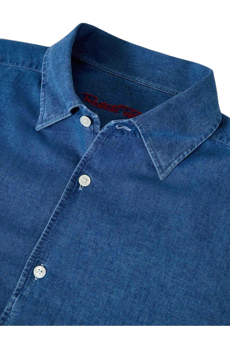 Morgan Linen-Cotton Shirt, Alternate, color, Light Denim Bleached Wash