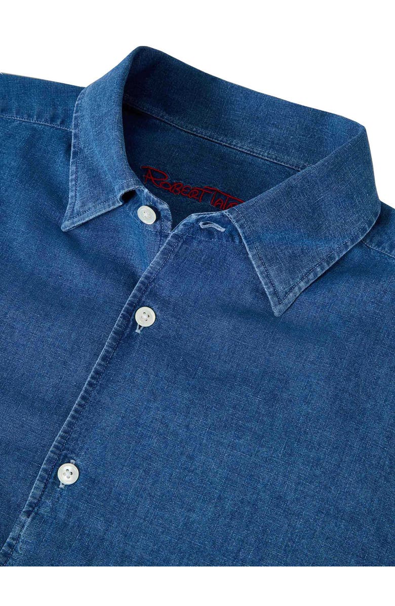Robert Talbott Morgan Linen-Cotton Shirt, Alternate, color, Light Denim Bleached Wash