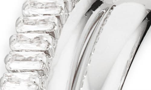Tasha Baguette Crystal Twist Hoop Earrings In Metallic