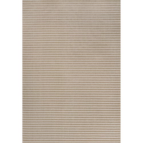 JONATHAN Y Aarhus High-Low Minimalist Scandi Striped Indoor/Outdoor Area Rug in Beige/cream  product