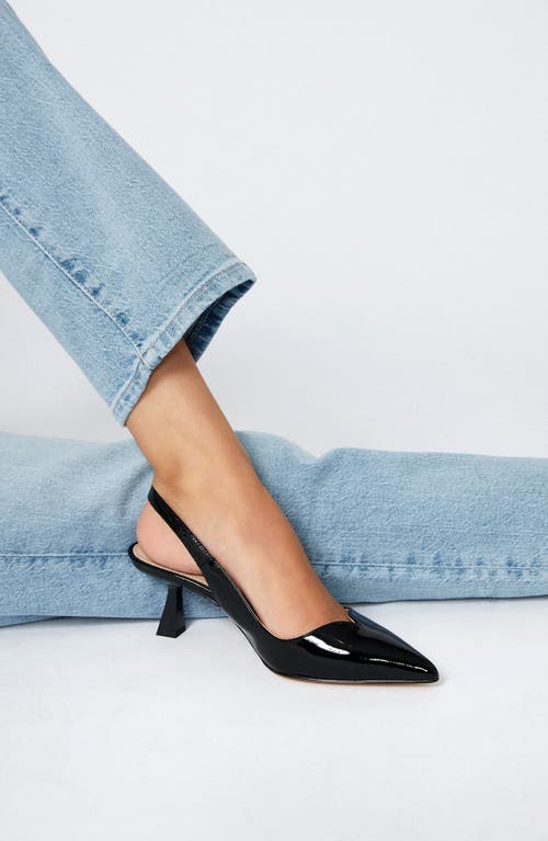 Pelle Moda Janah Slingback Pointed Toe Pump In Black Patent