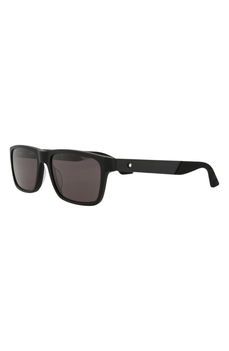 Montblanc 56mm Square Sunglasses, Alternate, color, Black Grey
