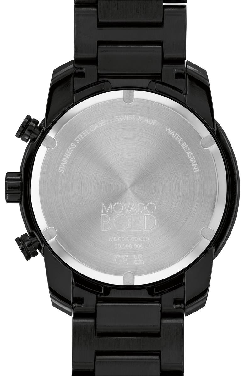 Movado Bold Verso Chronograph Bracelet Watch, 44mm, Alternate, color, Black