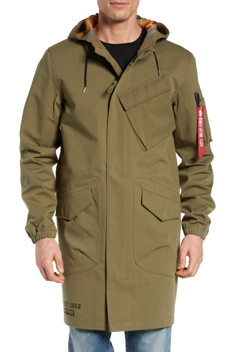 Duster Waterproof Field Coat, Alternate, color, VINTAGE OLIVE