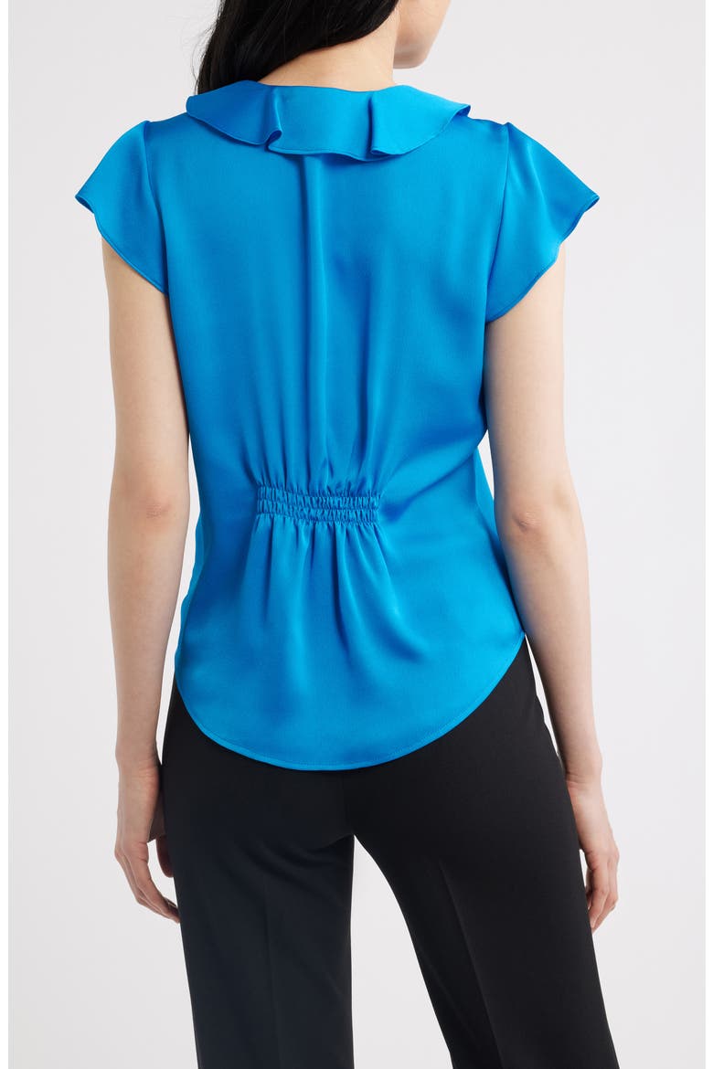 Ruffle Flutter Satin Top, Alternate, color, BLUE JEWEL
