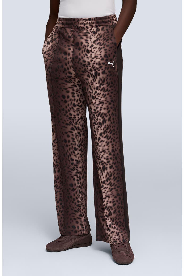 Leopard Print Track Pants, Main, color, PUMA BLACK