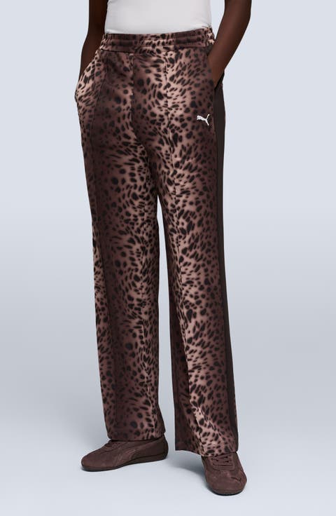 Leopard Print Track Pants