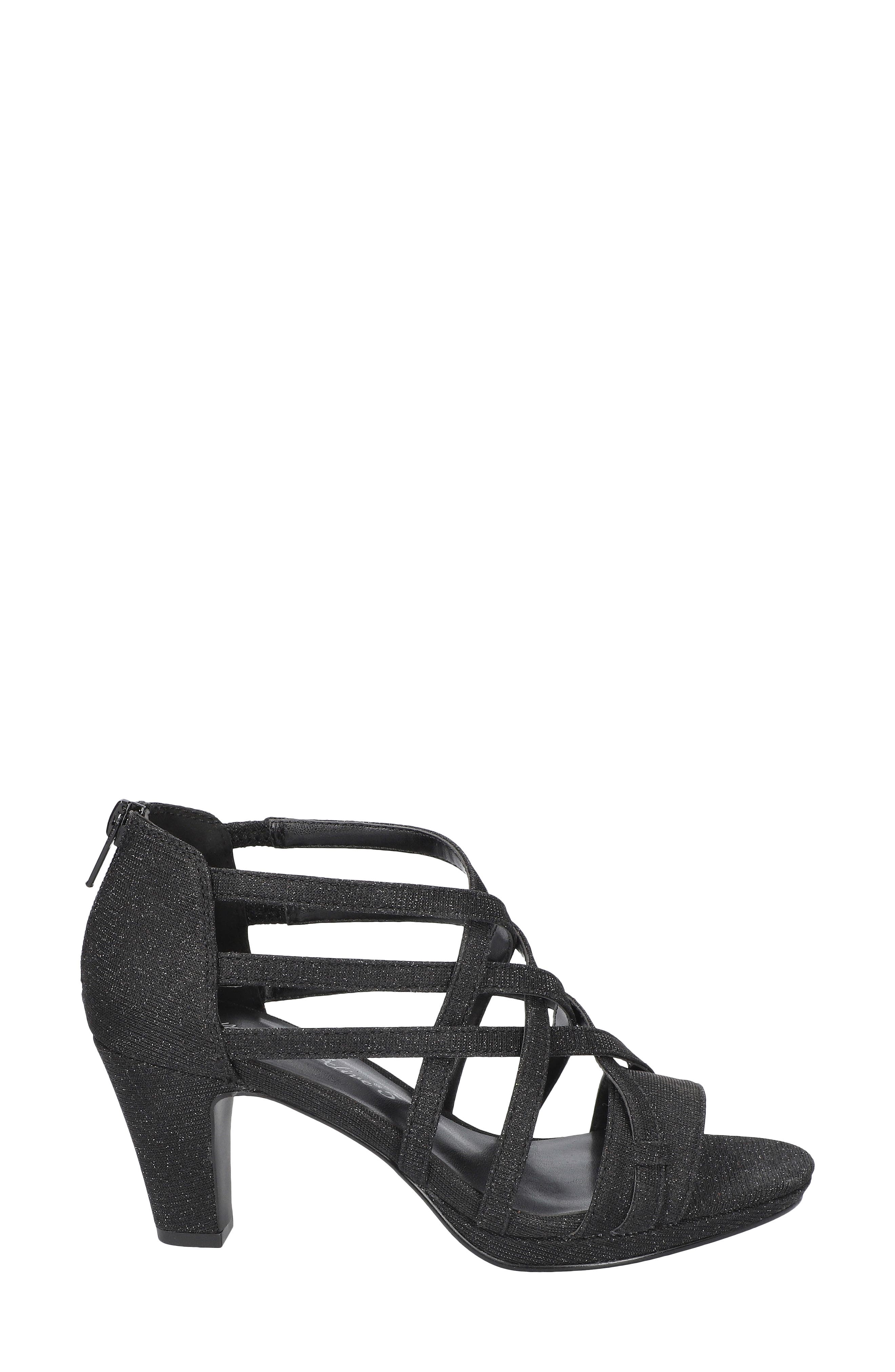 Amaze Caged Heeled Sandal - Multiple Widths Available, Alternate, color, BLACK GLITTER