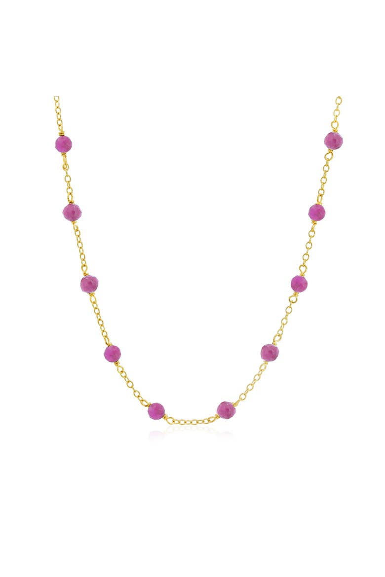 Ruby Bead Chain Necklace, Main, color, Ruby