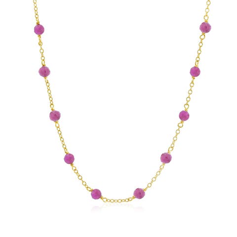 Ruby Bead Chain Necklace