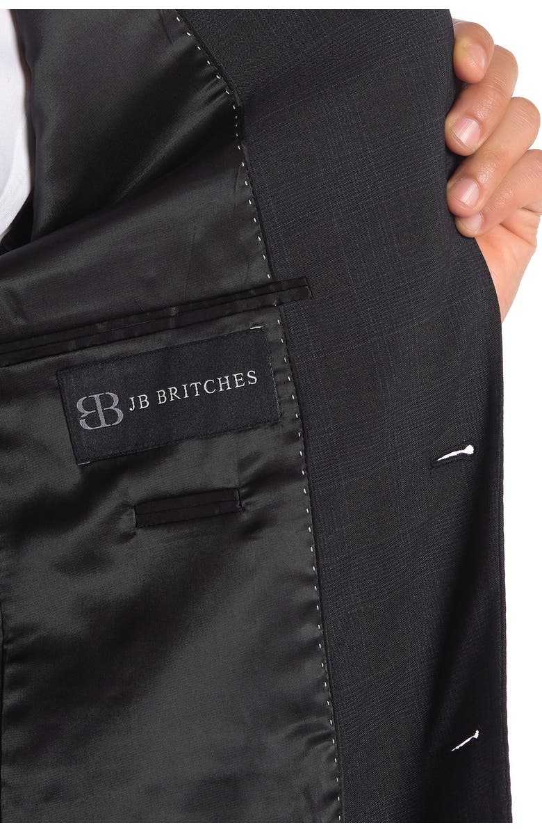 JB Britches Logan Charcoal Plaid Print Two Button Notch Lapel Suit, Alternate, color, 