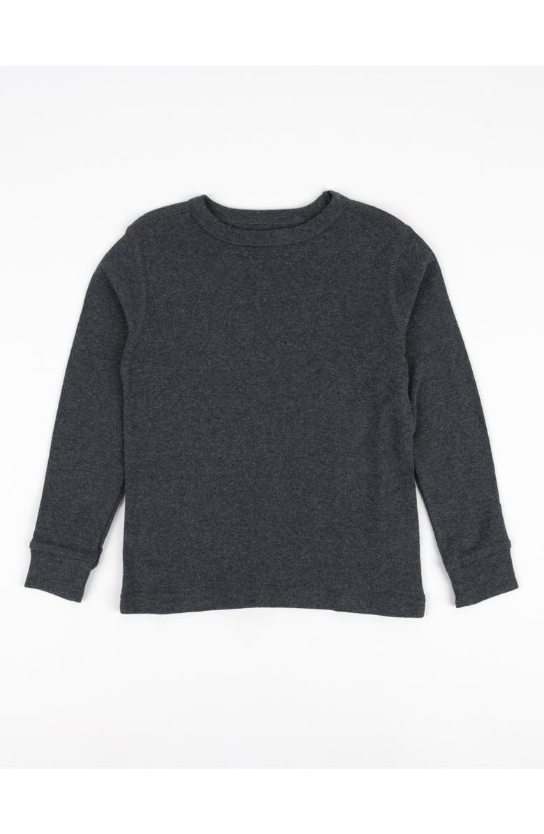 Leveret Kids Long Sleeve T-Shirt, 100% Cotton, Solid Colors, Main, color, Dark Gray