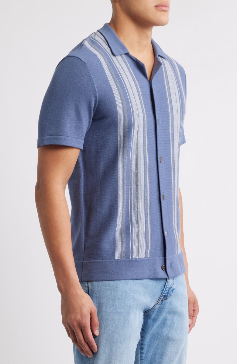 Rails Silas Stripe Knit Cotton Blend Camp Shirt, Alternate, color, 