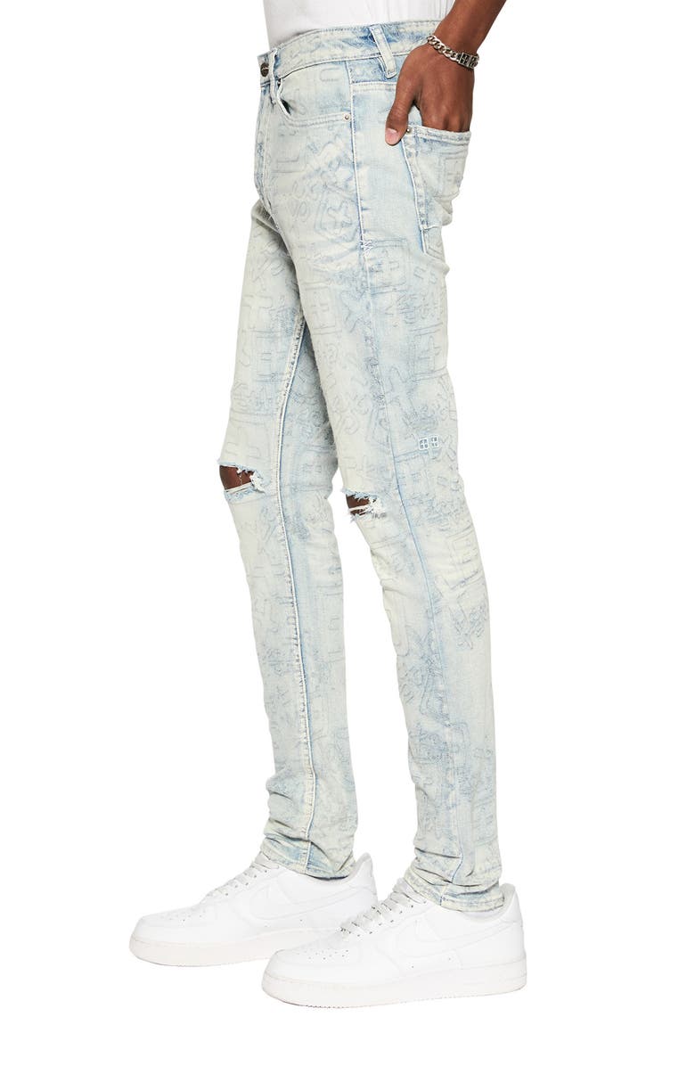 Ksubi Van Winkle Stencil Legacy Ripped Skinny Jeans, Alternate, color,
