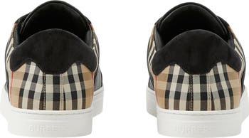 Burberry Stevie Leather & Canvas Check Sneaker (Men) | Nordstrom