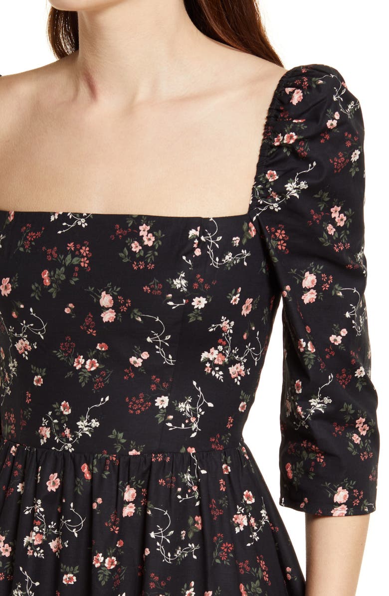 Reformation Cyprus Organic Cotton Blend Short Sleeve Dress, Alternate, color, 