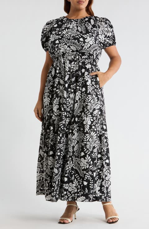 Pine Hill Floral Becca Tiered Maxi Sundress (Plus)