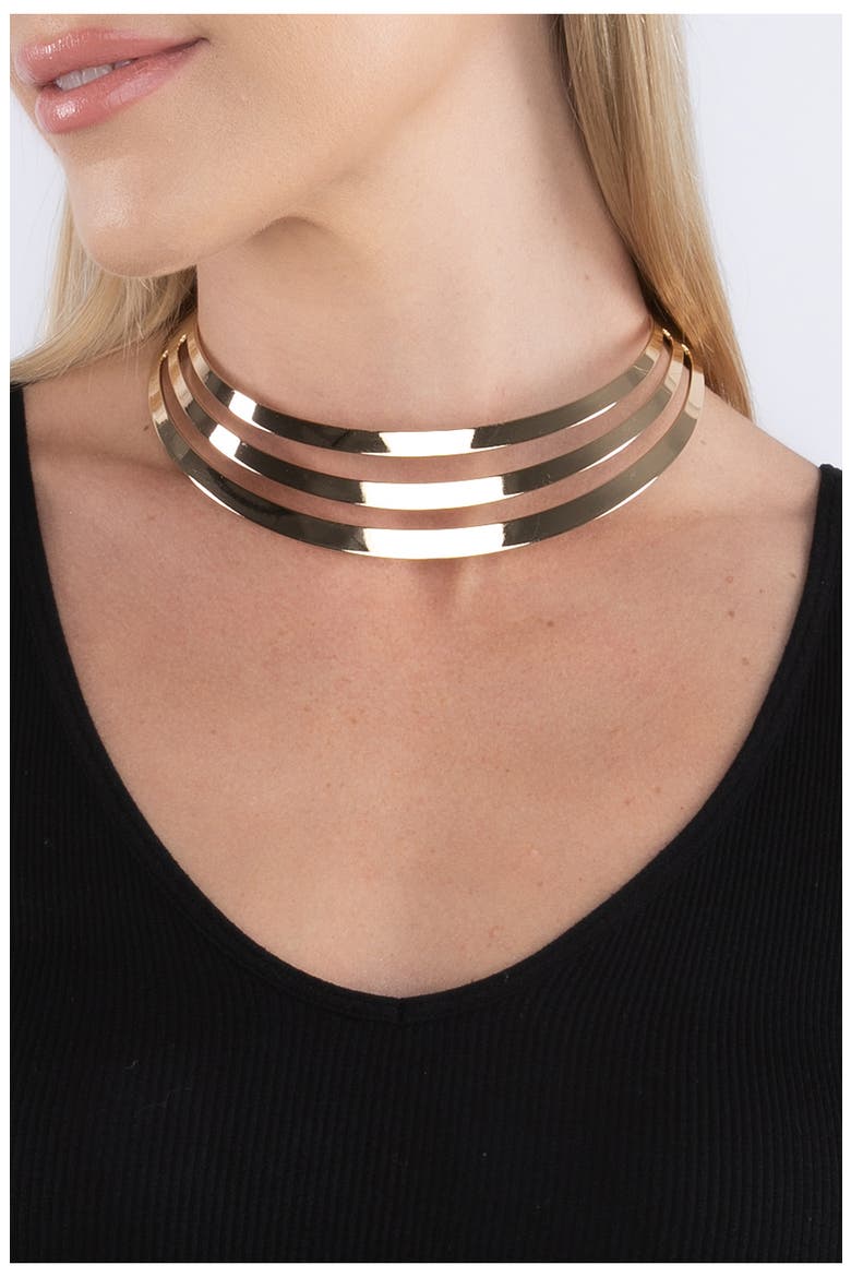 Orbit Collar Necklace, Alternate, color, GOLD