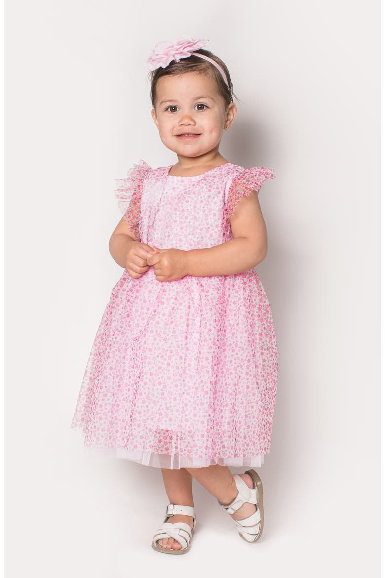 Kids' Flutter Sleeve Floral Dress, Alternate, color, MULTI