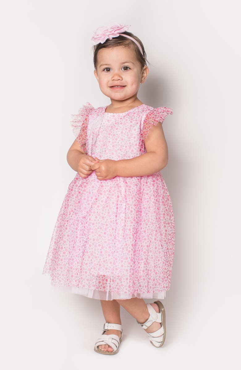 Popatu Kids' Flutter Sleeve Floral Dress, Alternate, color, Multi