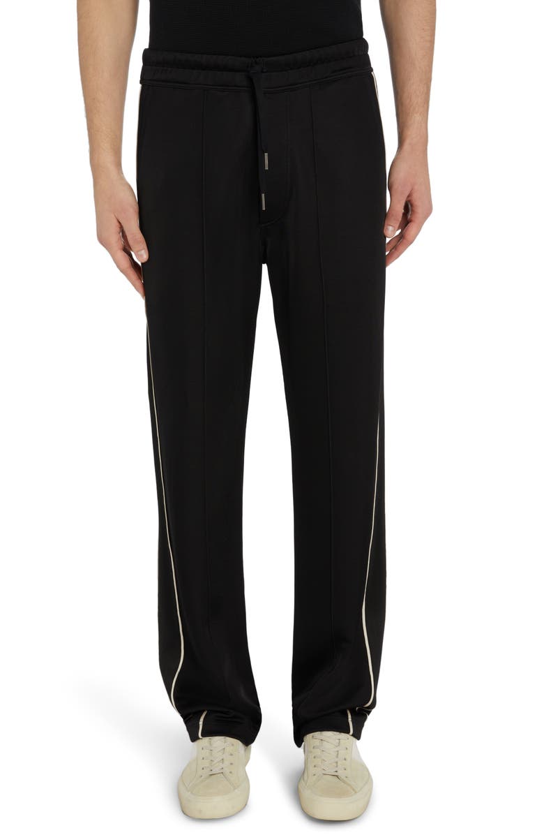 TOM FORD Luxury Stretch Jersey Sweatpants, Main, color, Black