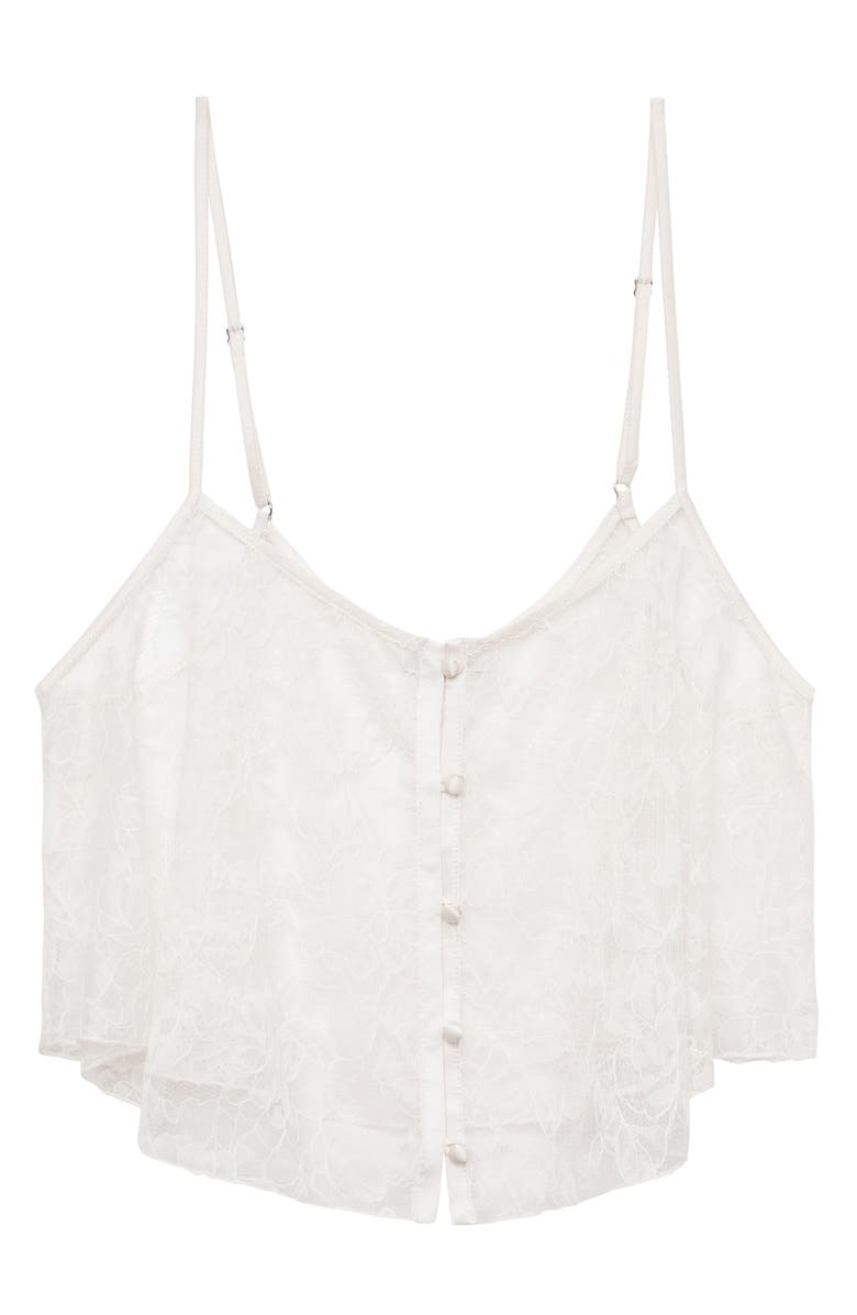 Fleur Du Mal Flutter Sheer Lace Crop Camisole, Main, color, 