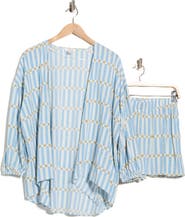 NORDSTROM RACK Flowy Beach Cover-Up Cardigan & Shorts Set