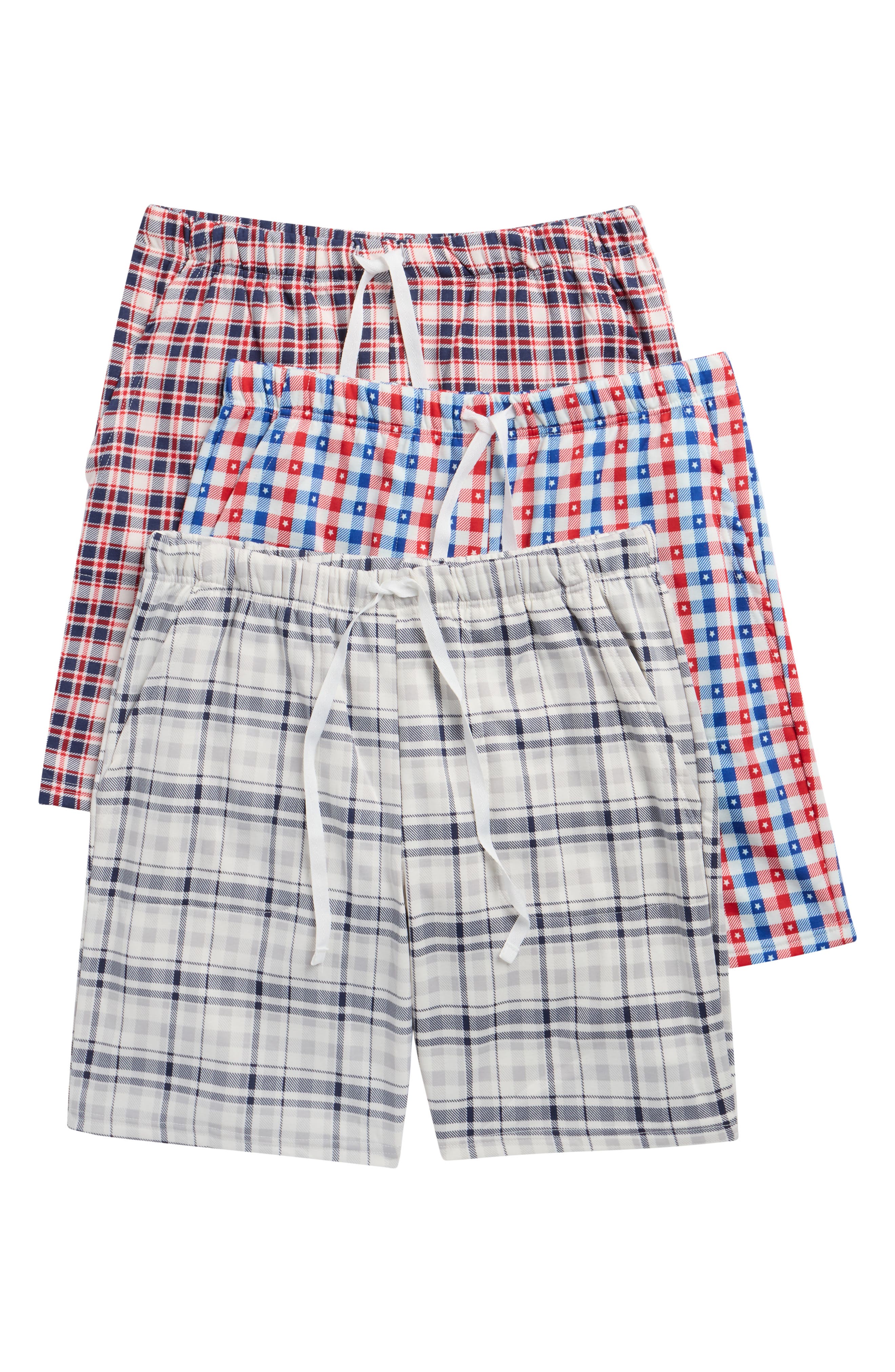 3-Pack Plaid Minky Fleece Lounge Shorts
