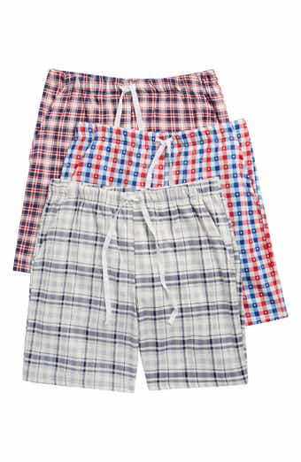 3-Pack Plaid Minky Fleece Lounge Shorts